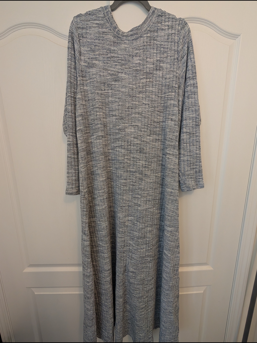 Old Navy Navy Marled Long Sleeve Maxi Dress